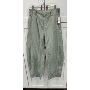Pilcro Relaxed Wide-Leg Pants in Sage Green